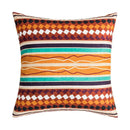Abstract geometric cushion cover coral & teal bedroom tassel decor