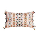 Abstract geometric cushion cover coral & teal bedroom tassel decor