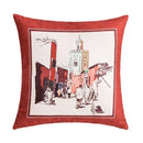 Abstract geometric cushion cover coral & teal bedroom tassel decor