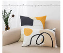 Abstract geometric print white & black pillow cover living room decor