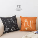 Abstract geometric print white & black pillow cover living room decor