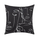 Abstract geometric print white & black pillow cover living room decor