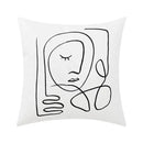 Abstract geometric print white & black pillow cover living room decor