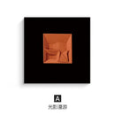 Abstract geometric wall decoration orange & white living room art pieces