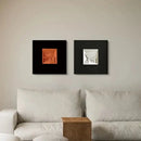 Abstract geometric wall decoration orange & white living room art pieces