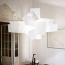 Abstract geometric white & gold pendant lamp living room art decor