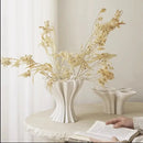 Abstract geometry white fluted ceramic triple opening vase living room