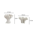 Abstract geometry white fluted ceramic triple opening vase living room