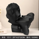 Abstract gold head couple sculpture living room decor