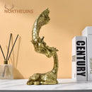 Abstract gold resin giraffe figurines living room decor ornament