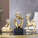 Abstract gold & silver human decorative figurine living room art
