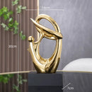 Abstract gold & silver human decorative figurine living room art