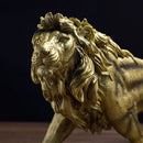 Abstract golden lion crown statue living room animal sculpture