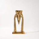Abstract golden masked figure sculpture living room decor