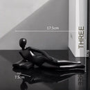 Abstract golden thinker reader man figurine living room decor