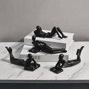 Abstract golden thinker reader man figurine living room decor