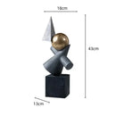 Abstract gray and gold ball sculpture living room decor