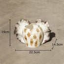 Abstract gray and orange butterfly wings vase bedroom ceramic decor