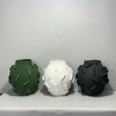Abstract green & beige geometric block vase living room decor