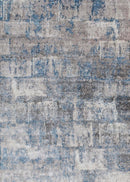 Modern Abstract Gray and Blue Bamboo Silk Hand Knotted 8x10 Area Rug