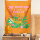 Abstract landscape flower tapestry orange bedroom wall hanging