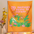 Abstract landscape flower tapestry orange bedroom wall hanging