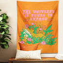 Abstract landscape flower tapestry orange bedroom wall hanging