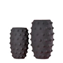Abstract matte black ceramic sea urchin vase living room decor