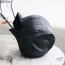 Abstract matte black vase artwork living room ceramic decor
