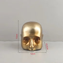 Abstract minimalist golden head half face sculpture living room decor