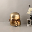 Abstract minimalist golden head half face sculpture living room decor