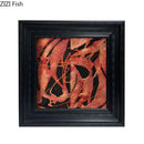 Abstract modern wall art copper & orange living room decor