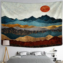 Abstract Mountains Oil Painting Tapestry Wall Hanging for Boho Witchcraft Aesthetics Room Decor by DecorBites™