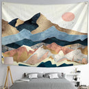 Abstract Mountains Oil Painting Tapestry Wall Hanging for Boho Witchcraft Aesthetics Room Decor by DecorBites™