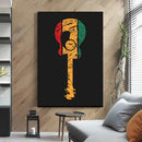 Abstract neon electric guitar canvas print living room wall art