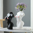 Abstract nude female white ceramic torso vase living room decor