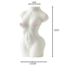 Abstract nude female white ceramic torso vase living room decor