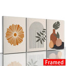 Abstract Orange Leaf Posters Set