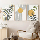 Abstract Orange Leaf Posters Set