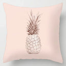 Abstract pastel and geometric leaves print cushion cover living room