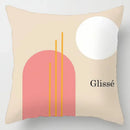 Abstract pastel and geometric leaves print cushion cover living room