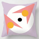 Abstract pastel and geometric leaves print cushion cover living room