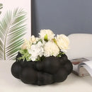 Abstract patchwork ceramic black & white cloud vase living room decor