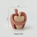 Abstract pink & beige ceramic art couple statue living room decor