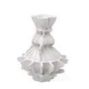 Abstract pleated gear black resin vase living room decor flower holder