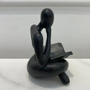 Abstract resin book figurines black & white office decor