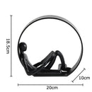Abstract resin characters black glossy reading figurine living room decor
