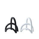 Abstract resin geometry arch black & white bookends living room decor