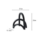 Abstract resin geometry arch black & white bookends living room decor