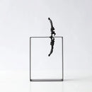 Abstract resin sculpture black metallic man ornament living room decor